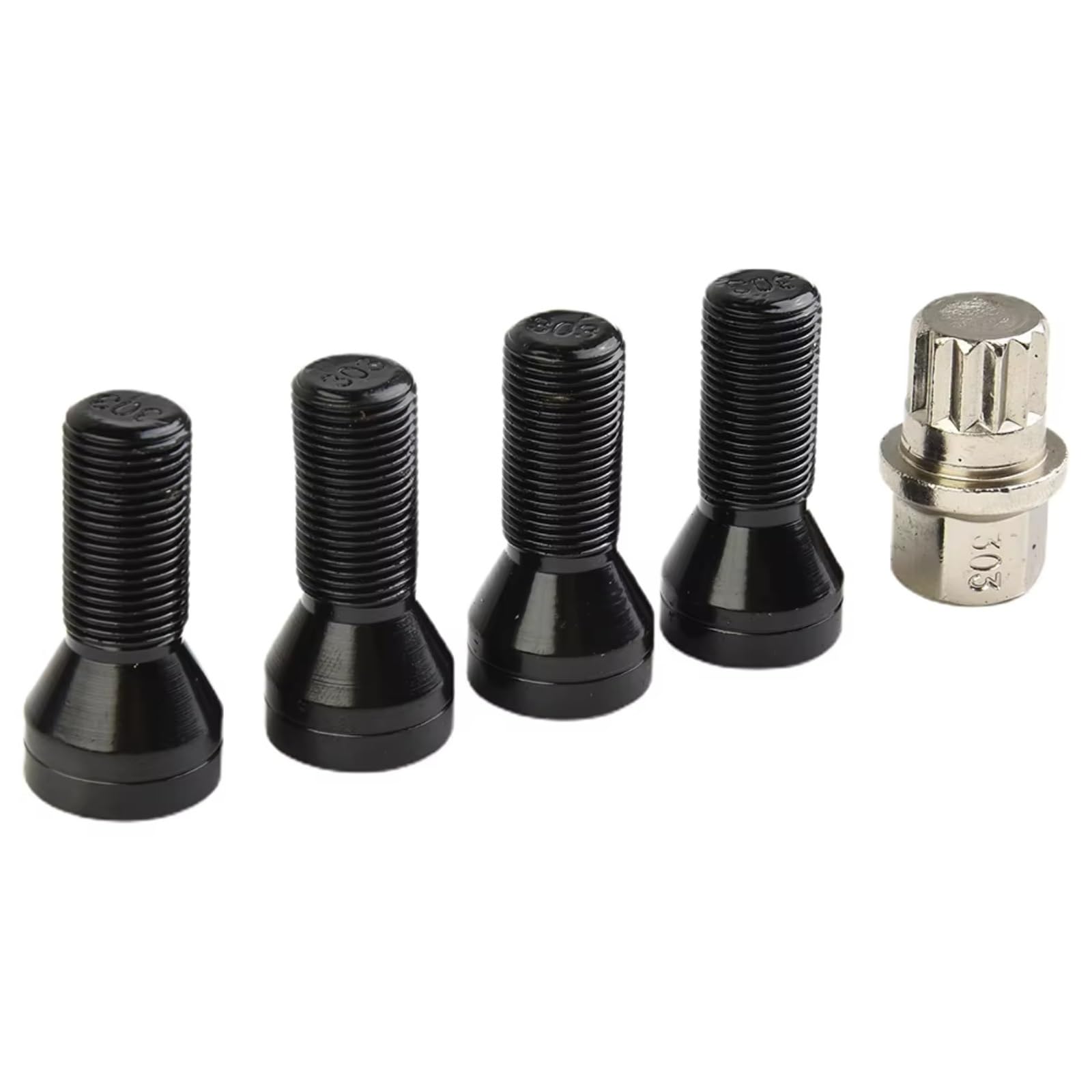 VAAKLM Kompatibel Mit MINI Für Coupe Für R58 2011 2012 2013 2014 2015 4 Stück M14x1,25 Schraube Legierte Stahlräder Sicherungsbolzen Sicherheitsformel Geschlossen Schloss Radbolzen(M14x1.25 A) von VAAKLM