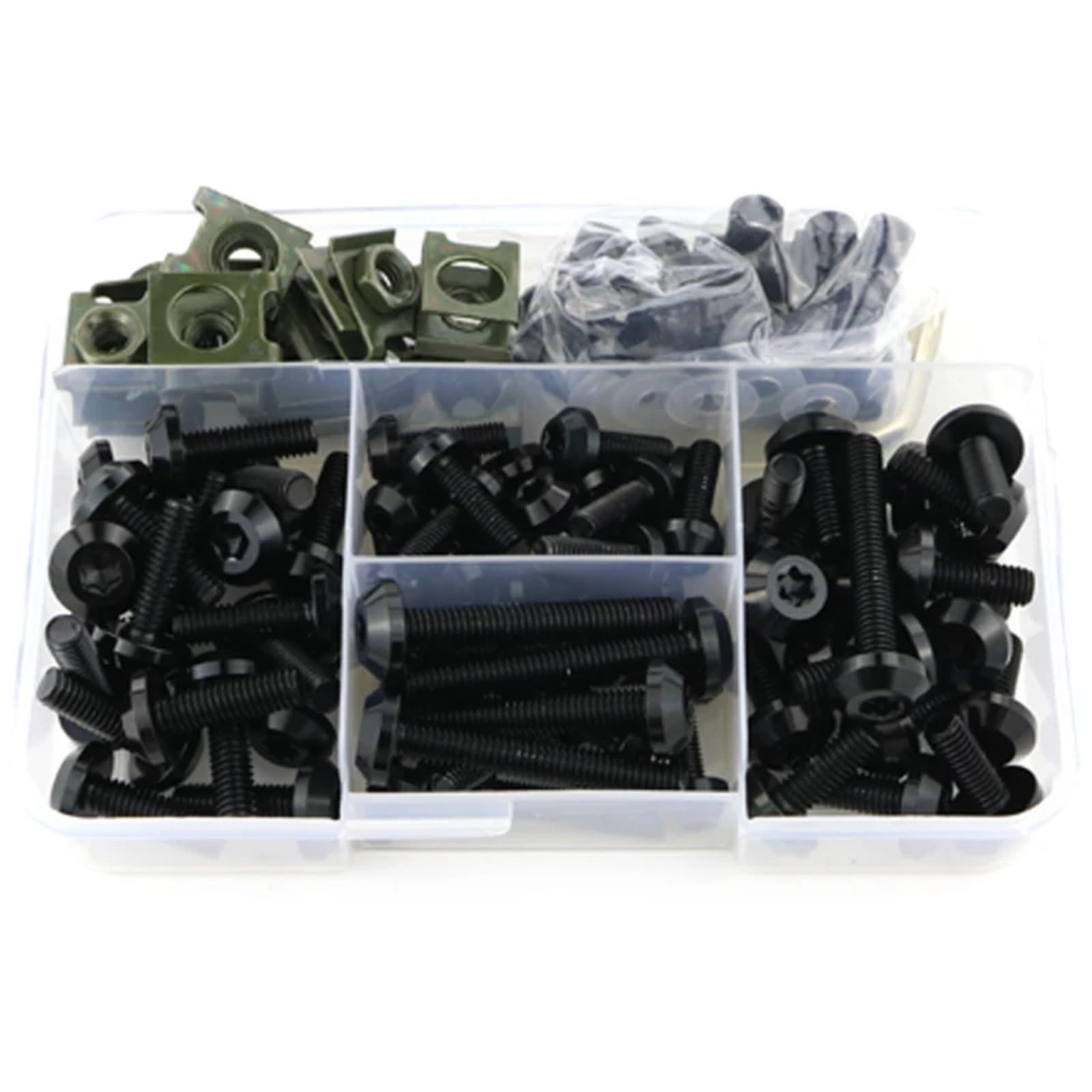 VAAKLM Kompatibel Mit S1000rr S1000r S1000xr Für R Nine T Hp4 Motorradzubehör Komplettes Komplettes Verkleidungsschrauben-Set Schrauben Muttern Clips Motorräder Schrauben(Black) von VAAKLM