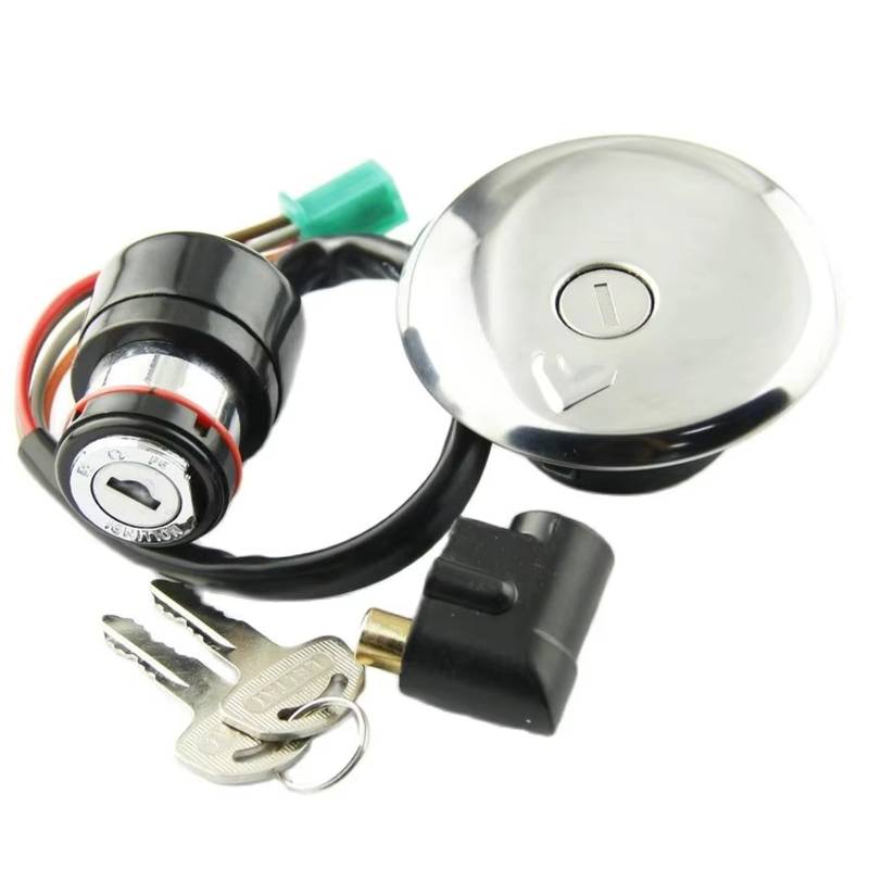 VAAKLM Kompatibel Mit Suzuki Für GN125 1982 1983 1984 1985 1986 1987 1988 1989 1990-2001 Motorrad-Zündschalter, Tankdeckel, Sitzschloss, Schlüsselsatz Zündschlüsselschalter von VAAKLM