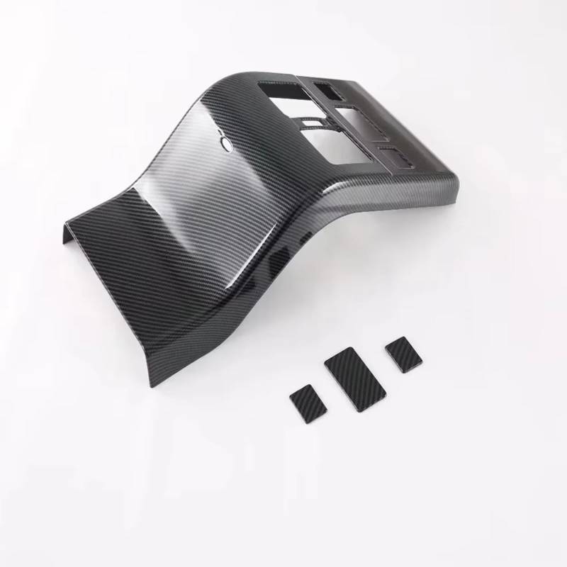 VAAKLM Kompatibel Mit Toyota Für BZ4X EA10 2022 2023 Auto Hinten Klimaanlage Outlet Vent Abdeckung Auto Armlehne Zurück Reihe Outlets Trim Auto Klimaanlage Outlet(ABS Carbon Fiber) von VAAKLM