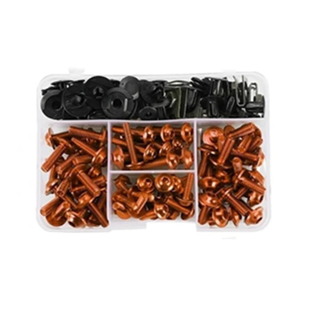 VAAKLM Kompatibel Mit Yamaha Für Blaster Yfs200 Für Wolverine 350 Für Yfm350 Motorrad-Verkleidungsbolzen, Schrauben, Muttern-Clips, Schraubbefestigungen Motorräder Schrauben(Orange) von VAAKLM