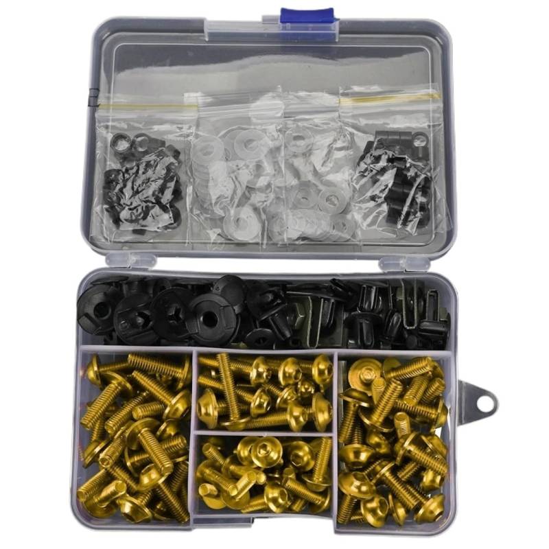 VAAKLM Kompatibel Mit Yamaha Für Blaster Yfs200 Für Wolverine 350 Für Yfm350 Motorrad-Verkleidungsbolzen, Schrauben, Muttern-Clips, Schraubbefestigungen Motorräder Schrauben(Yellow) von VAAKLM