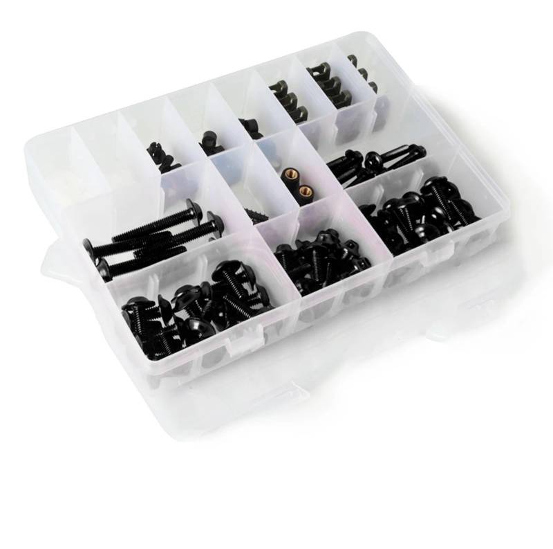 VAAKLM Kompatibel Mit Yamaha Für Diversion Xj6 N Für Xj 600 Für Xj650 Verkleidungskörper-Schrauben-Set, Befestigungsclips, Schraube, Motorrad-Schraubklemme Motorräder Schrauben(Black) von VAAKLM