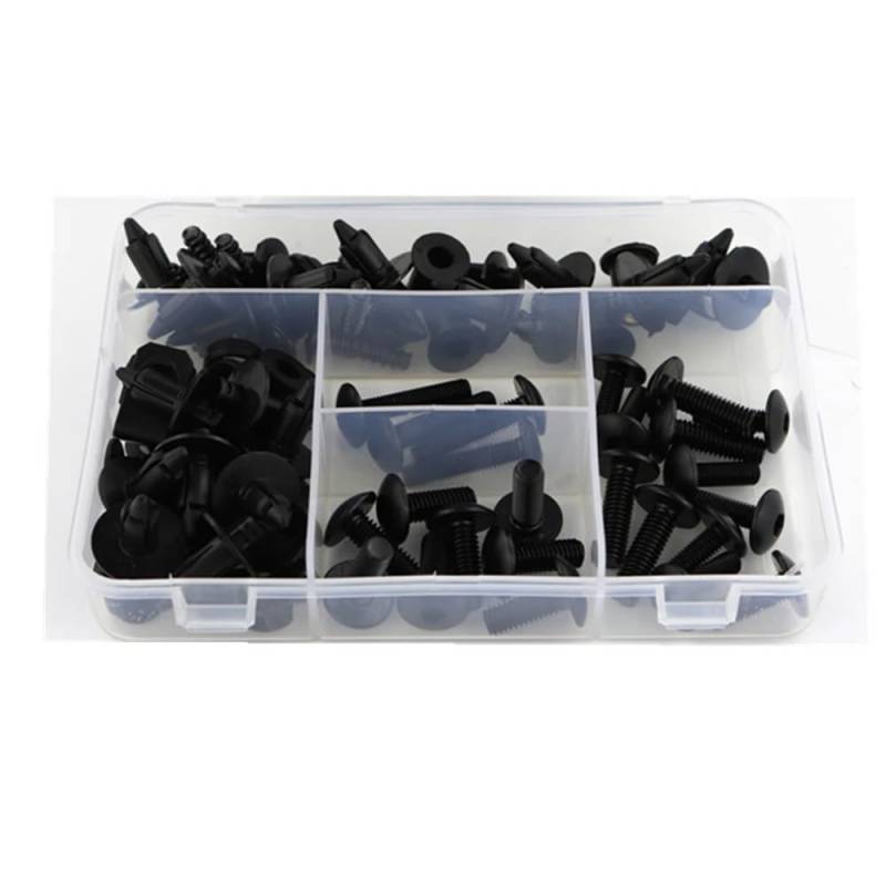 VAAKLM Kompatibel Mit Yamaha Für Tracer 900 Für Fj-09 2014 2015 2016–2019 2020 2021 Motorrad Komplettes Komplettes Verkleidungsschrauben-Set Clips Schrauben Stahl Motorräder Schrauben(Black) von VAAKLM