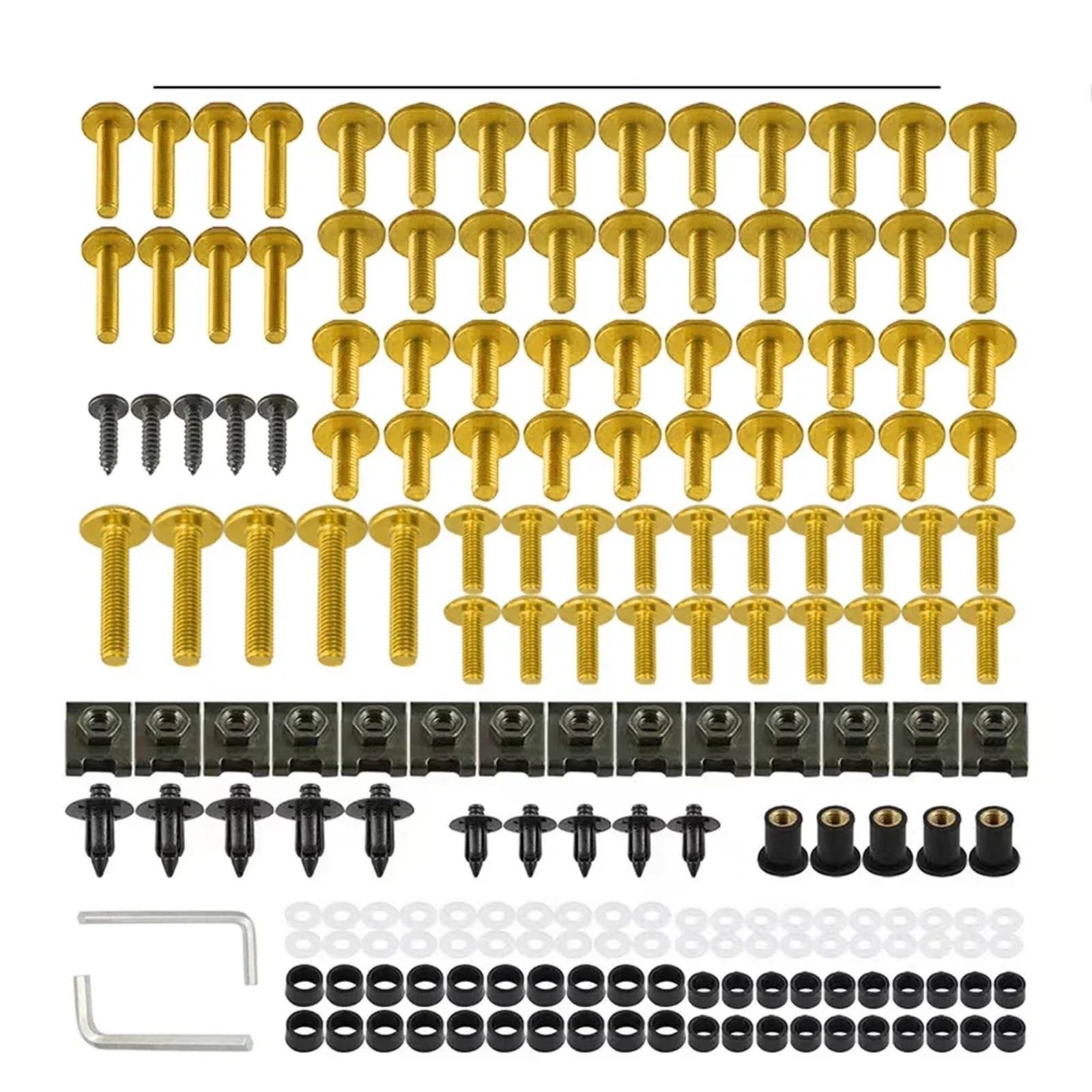 VAAKLM Kompatibel mit Aprilia für Rsv4 Verkleidungsschrauben-Set, Schrauben-Set, Motorradzubehör, Motorradverkleidungsschrauben, Schraubverschlüsse Motorräder Schrauben(Yellow) von VAAKLM