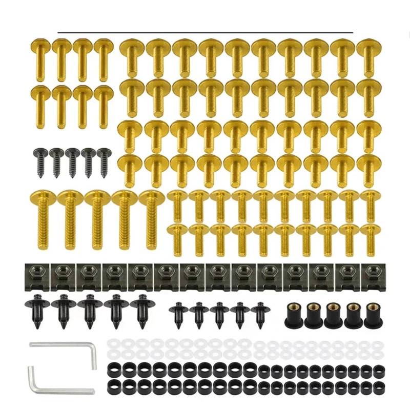 VAAKLM Kompatibel mit Aprilia für Rsv4 Verkleidungsschrauben-Set, Schrauben-Set, Motorradzubehör, Motorradverkleidungsschrauben, Schraubverschlüsse Motorräder Schrauben(Yellow) von VAAKLM
