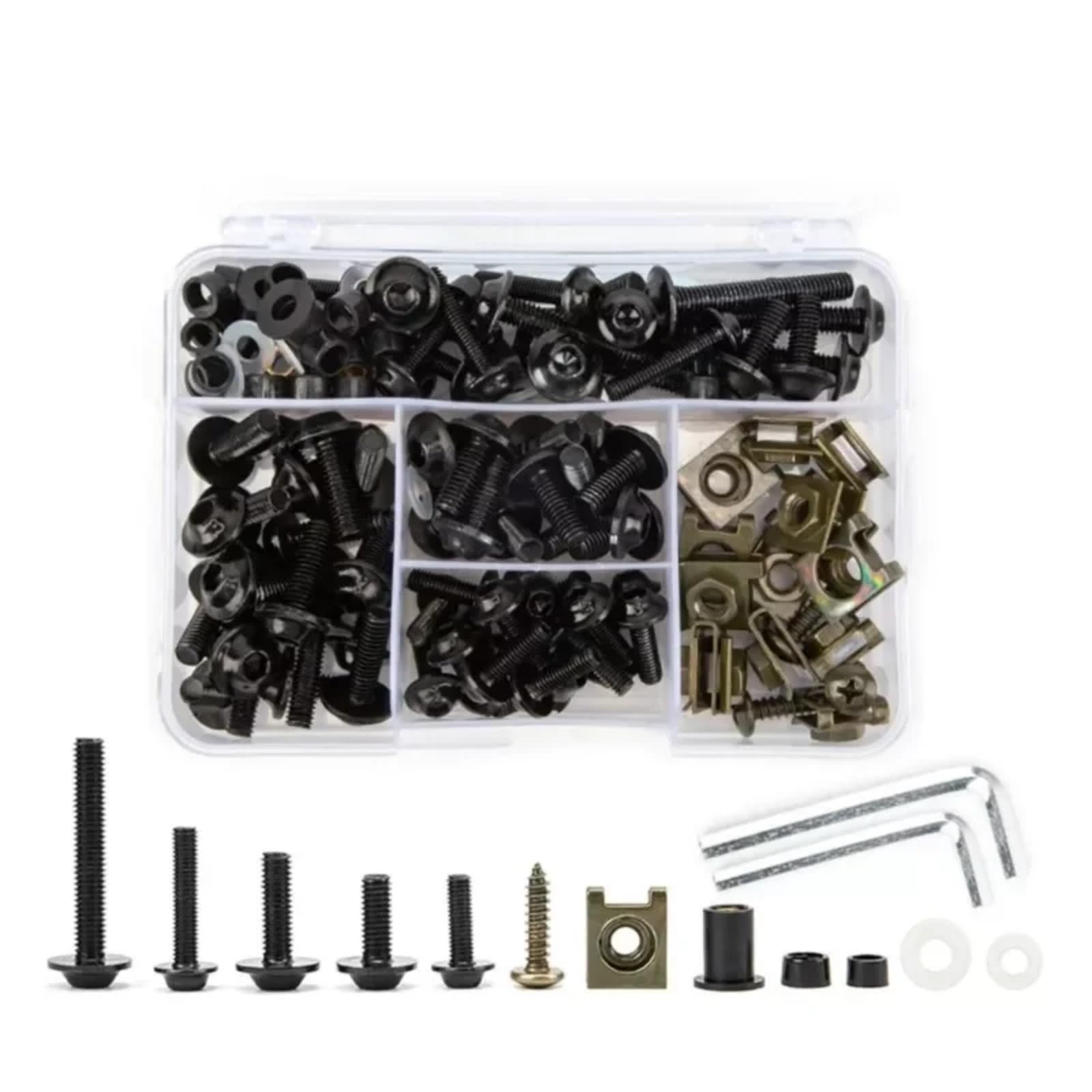 VAAKLM Kompatibel mit CBR Rr900 für CBR 929rr Verkleidungsschrauben-Set, Motorrad-Windschutzscheibenschrauben, Motorrad-Schraubenabdeckungs-Set-Schraubenbefestigungen Motorräder Schrauben(Black) von VAAKLM