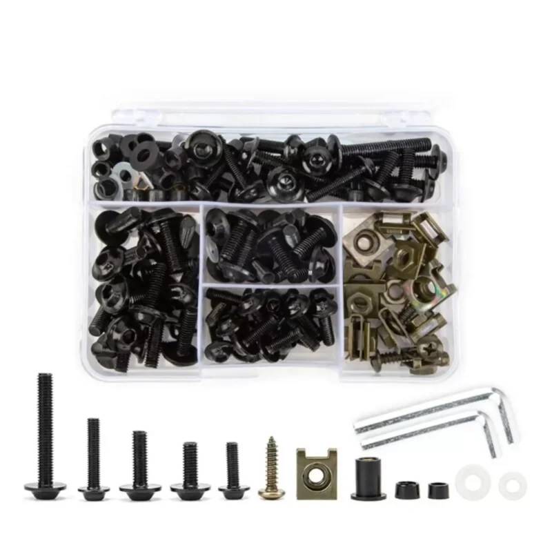 VAAKLM Kompatibel mit CBR Rr900 für CBR 929rr Verkleidungsschrauben-Set, Motorrad-Windschutzscheibenschrauben, Motorrad-Schraubenabdeckungs-Set-Schraubenbefestigungen Motorräder Schrauben(Black) von VAAKLM