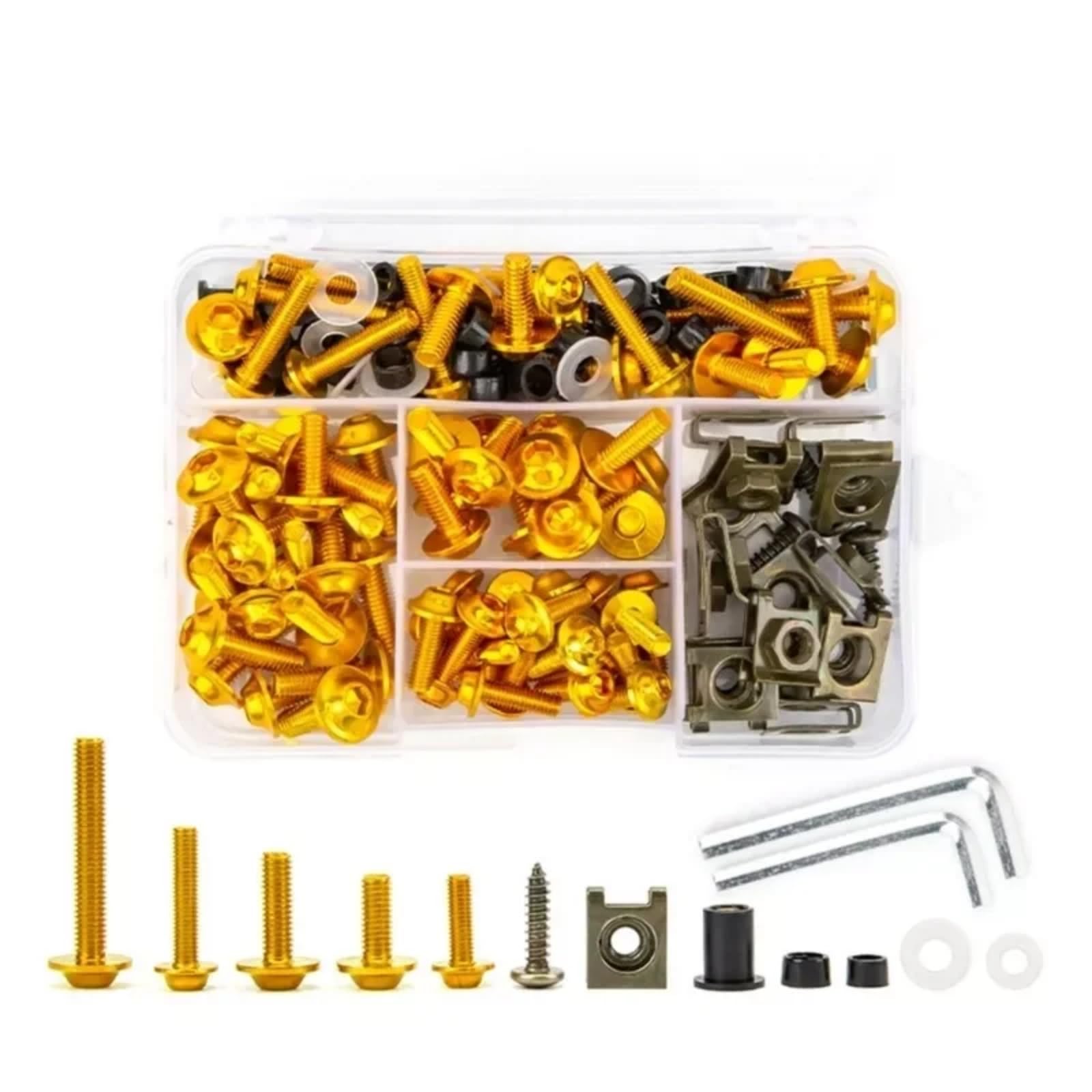 VAAKLM Kompatibel mit CBR Rr900 für CBR 929rr Verkleidungsschrauben-Set, Motorrad-Windschutzscheibenschrauben, Motorrad-Schraubenabdeckungs-Set-Schraubenbefestigungen Motorräder Schrauben(Yellow) von VAAKLM