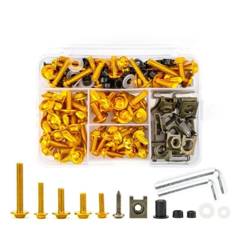VAAKLM Kompatibel mit CBR Rr900 für CBR 929rr Verkleidungsschrauben-Set, Motorrad-Windschutzscheibenschrauben, Motorrad-Schraubenabdeckungs-Set-Schraubenbefestigungen Motorräder Schrauben(Yellow) von VAAKLM
