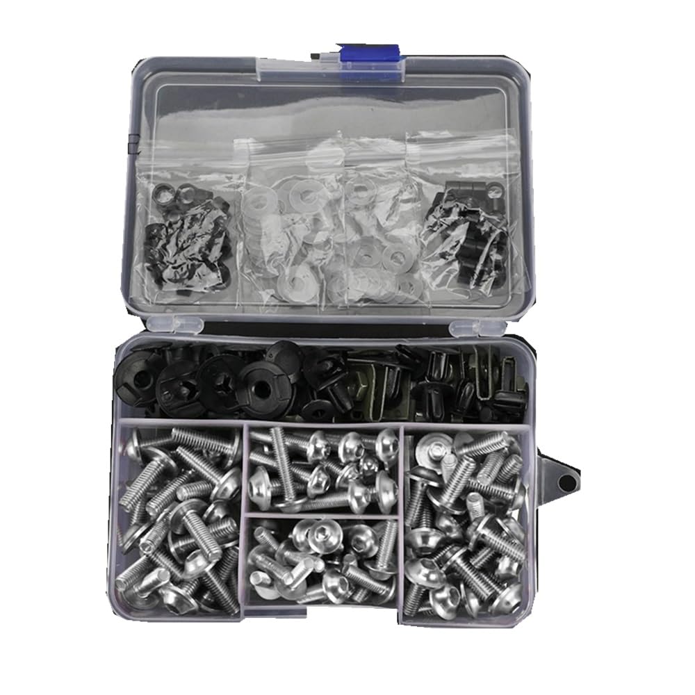 VAAKLM Kompatibel mit Fz750 für Fz700 für Fz600 für Fzs150 für Fz150i für Fzx700 Yfz350 Verkleidungsbolzen, Schraubensatz, Mutternklammern, Motorrad-Schraubensatz Motorräder Schrauben(Sliver) von VAAKLM