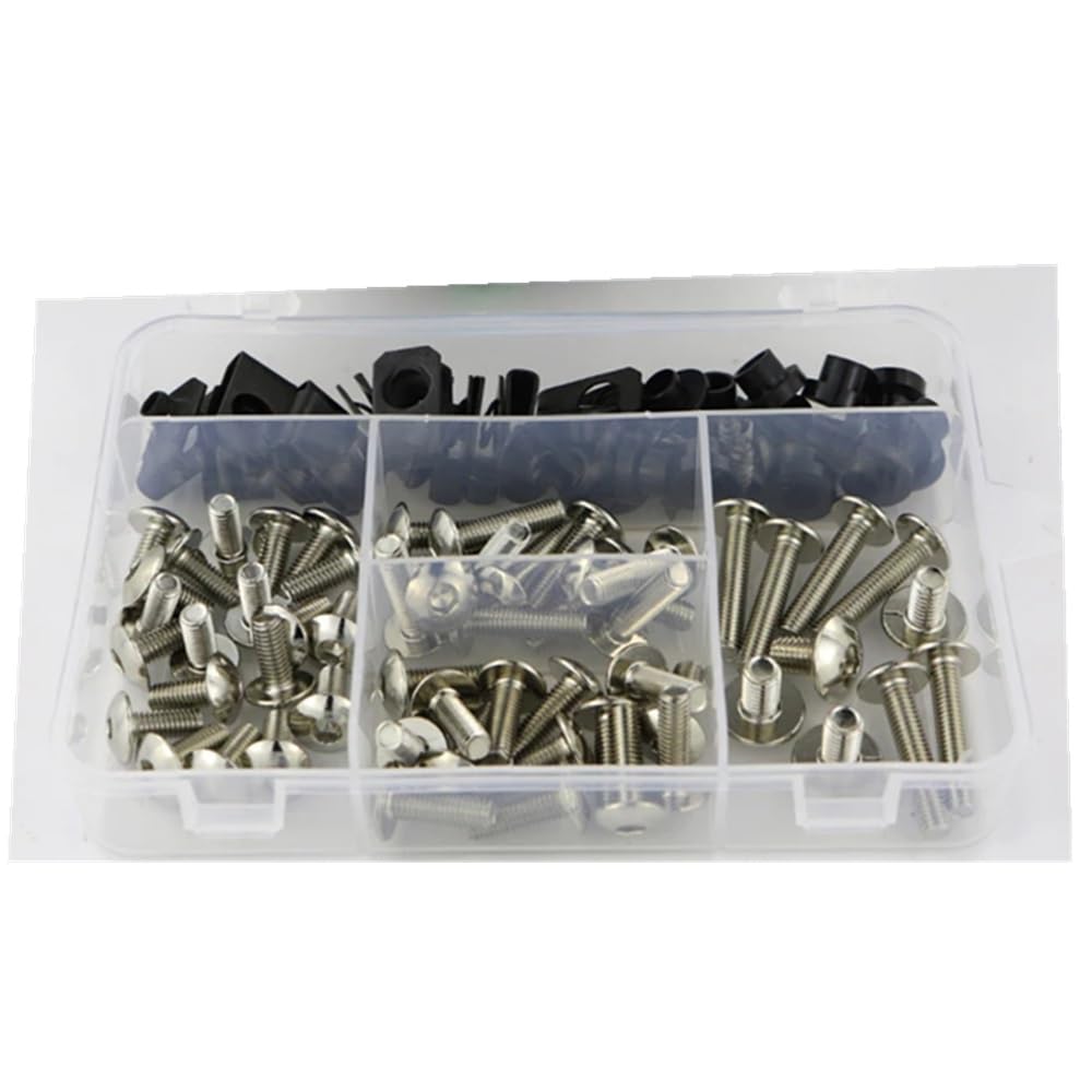 VAAKLM Kompatibel mit K1200gt 2006–2009 für K1300gt 2009–2013 komplettes Motorrad-Verkleidungsschrauben-Set Muttern, Schrauben Verkleidungsklammern aus Stahl Motorräder Schrauben(Silver) von VAAKLM