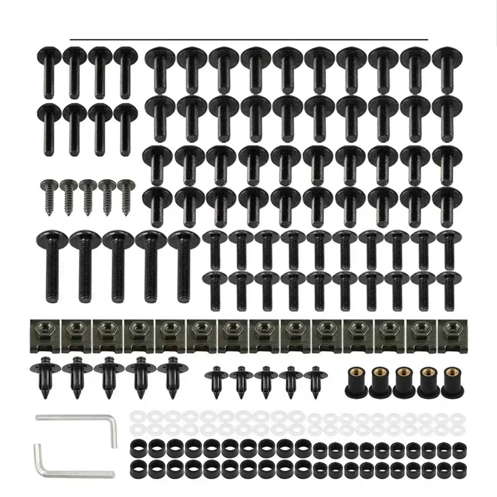 VAAKLM Kompatibel mit Nt700v für Nt1100 für Nt700va Verkleidungsschrauben-Set, Schrauben-Set, Motorrad-Zubehör, Motorrad-Schrauben-Set Motorräder Schrauben(Black) von VAAKLM