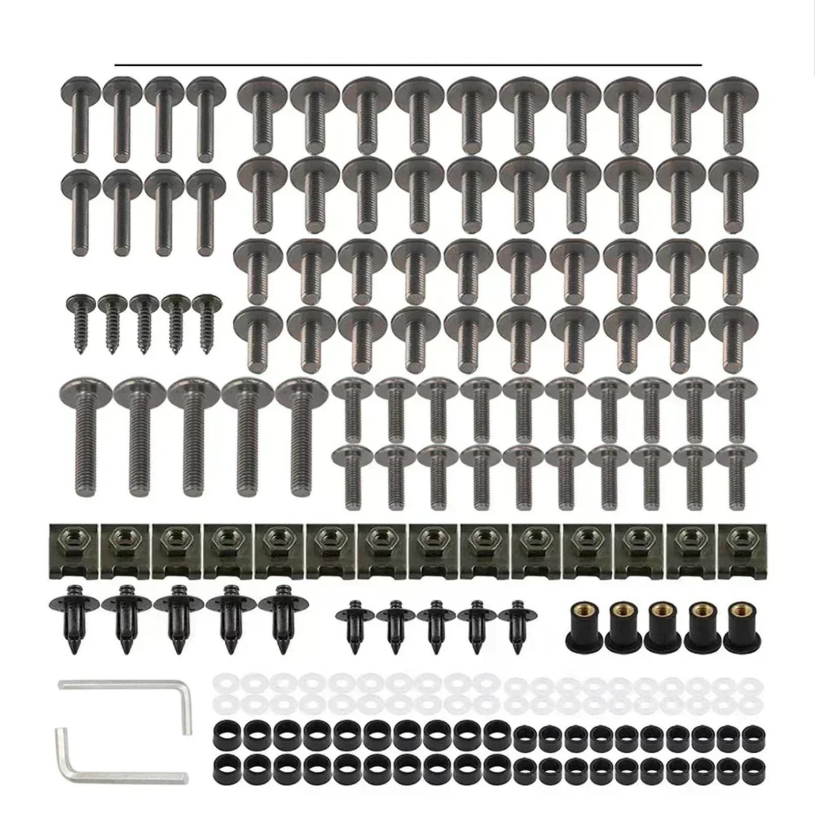 VAAKLM Kompatibel mit Nt700v für Nt1100 für Nt700va Verkleidungsschrauben-Set, Schrauben-Set, Motorrad-Zubehör, Motorrad-Schrauben-Set Motorräder Schrauben(Gray) von VAAKLM