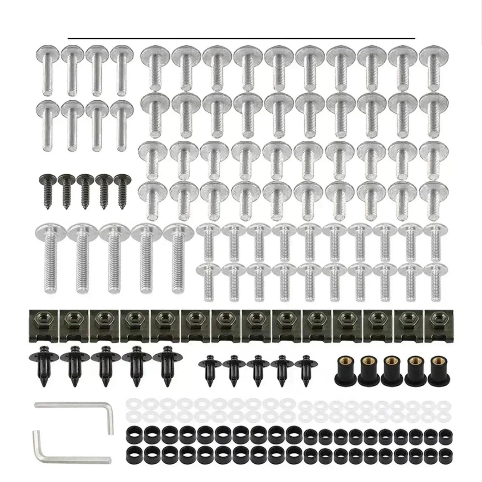 VAAKLM Kompatibel mit Nt700v für Nt1100 für Nt700va Verkleidungsschrauben-Set, Schrauben-Set, Motorrad-Zubehör, Motorrad-Schrauben-Set Motorräder Schrauben(Silver) von VAAKLM