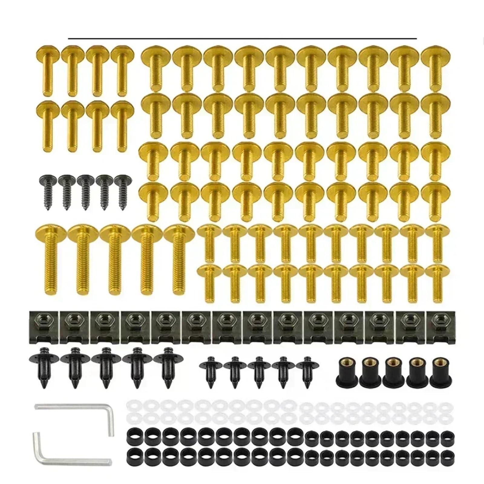 VAAKLM Kompatibel mit Nt700v für Nt1100 für Nt700va Verkleidungsschrauben-Set, Schrauben-Set, Motorrad-Zubehör, Motorrad-Schrauben-Set Motorräder Schrauben(Yellow) von VAAKLM