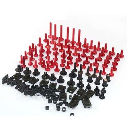 VAAKLM Kompatibel mit R1200rt für R1200st Motorrad für Custom Verkleidung Schraube Farbe Verschluss Bolzen Mutter Clip Set Motorrad Schraube Kit Motorräder Schrauben(Red) von VAAKLM