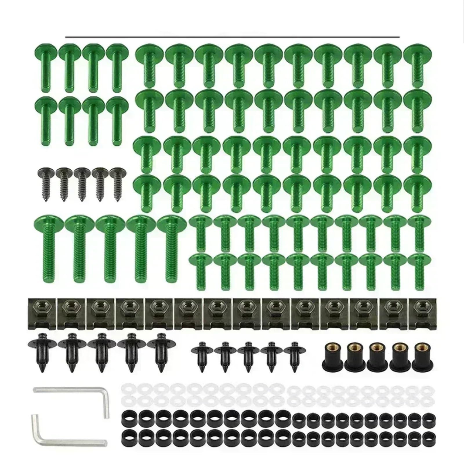 VAAKLM Kompatibel mit Triumph für Daytona 600 für Daytona 650 für Daytona 675 Se Verkleidungsschrauben-Set, Schrauben-Set, Motorrad-Zubehör Motorräder Schrauben(Green) von VAAKLM