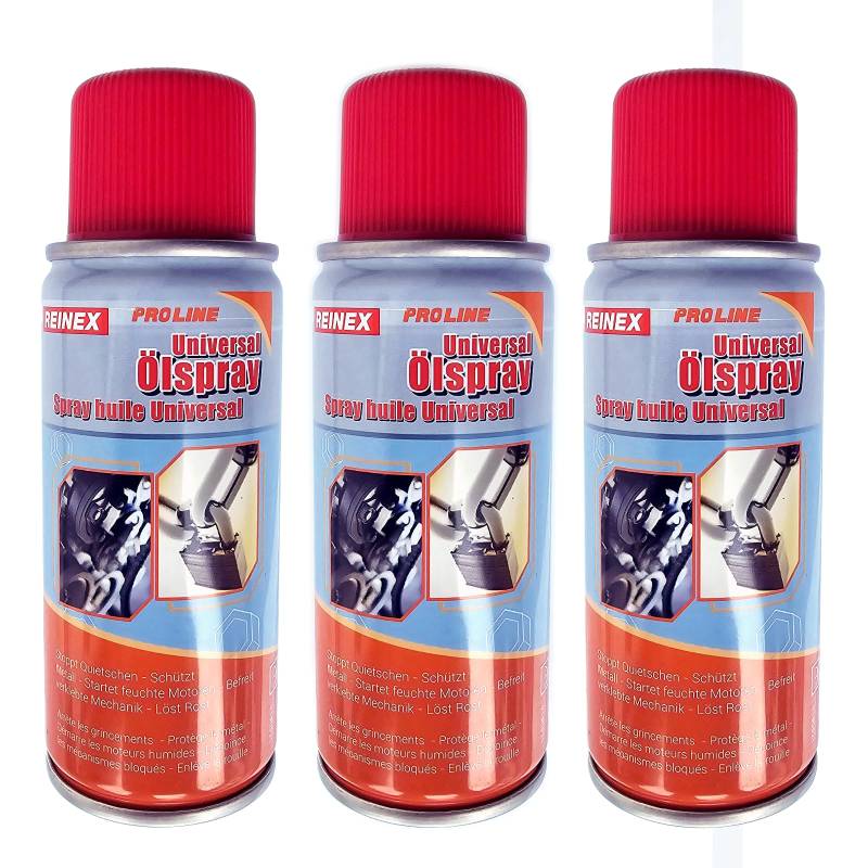 VABIONO Universal Ölspray Multifunktionsspray Pflegespray Sprühöl Rostlöser Metallschutz Motor 3x100 ml von VABIONO