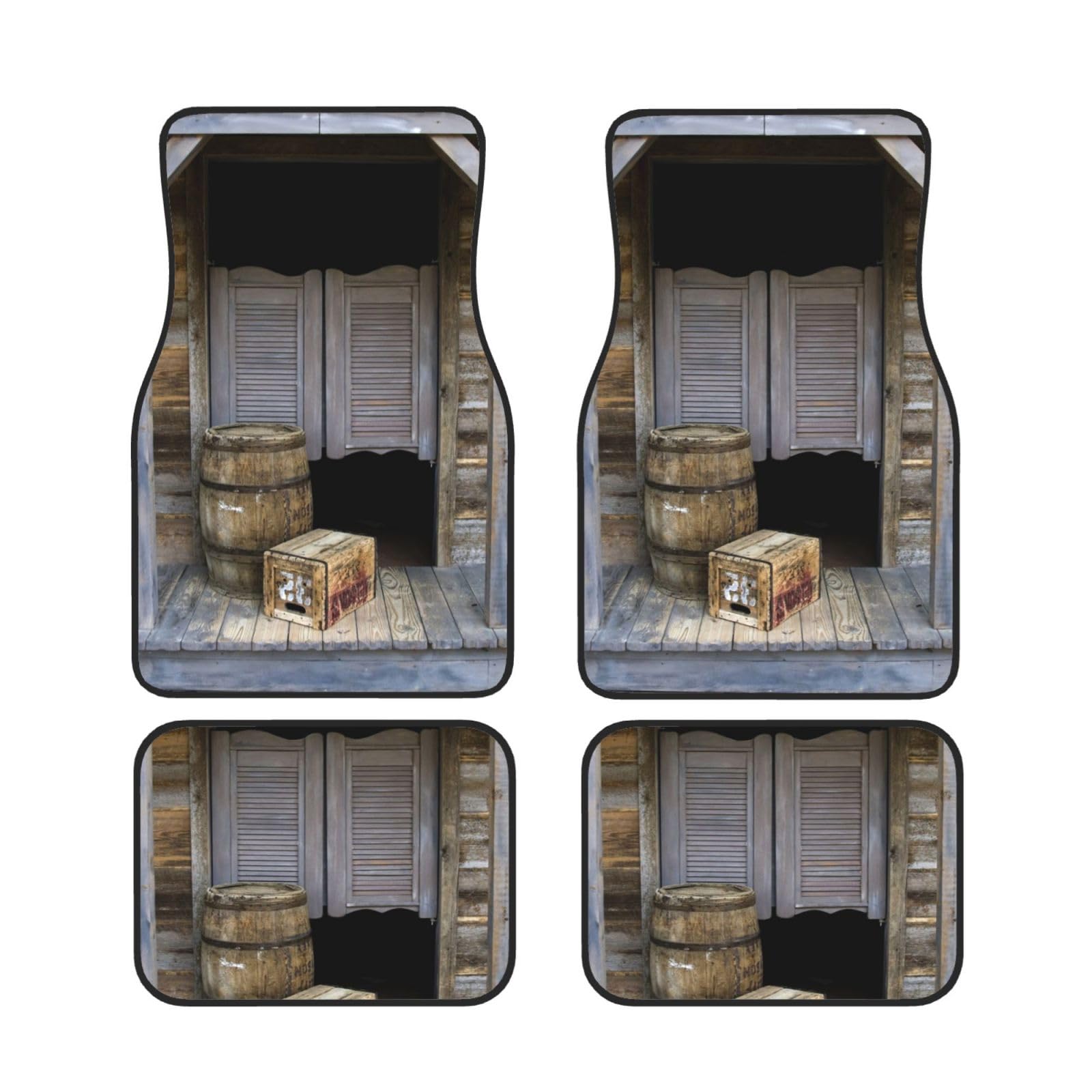 Automatten 4-teilig Auto Matten Set Retro Cowboy Western Country Bauernhof Druck Auto Fußmatten Auto Vorne Hinten Fußmatten Universal Automatten 4-teilig Auto Matten Set Retro Cowboy Western Country Bauernhof Druck Auto Fußmatten Auto Vorne Hinten Fußmatten Universal von VACSAX