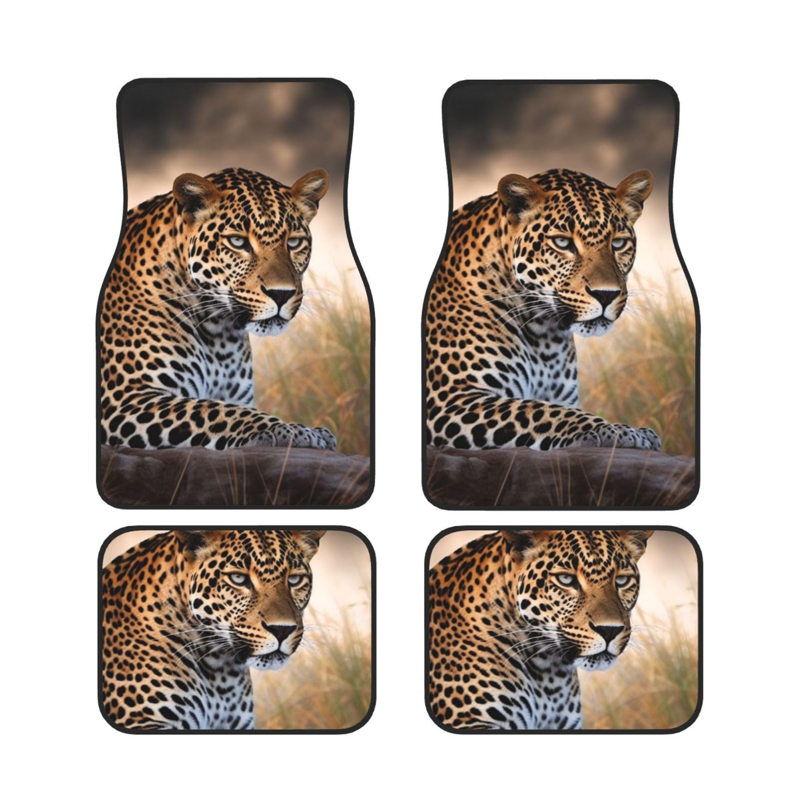 Automatten 4-teilig Automatten Set Afrikanische Tier Leopard Print Auto Fußmatten Auto Vorne Hinten Fußmatten Universal Automatten 4-teilig Automatten Set Afrikanische Tier Leopard Print Auto Fußmatten Auto Vorne Hinten Fußmatten Universal von VACSAX