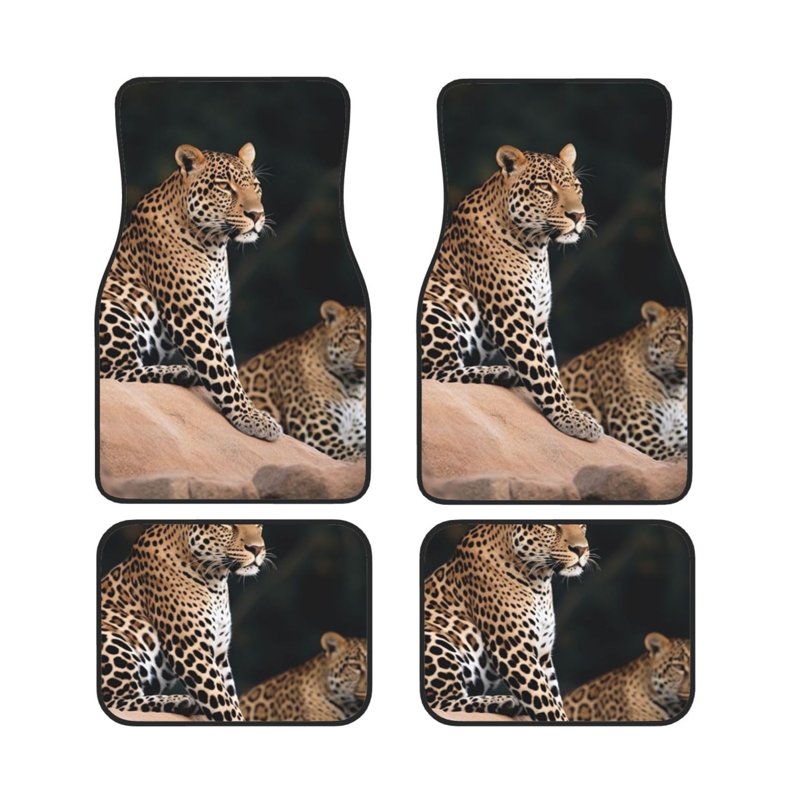 Automatten 4-teilig Automatten Set Afrikanischer Leopard auf Felsdruck Auto Fußmatten Auto Vorne Hinten Fußmatten Universal Automatten 4-teilig Automatten Set Afrikanischer Leopard auf Felsdruck Auto Fußmatten Auto Vorne Hinten Fußmatten Universal von VACSAX