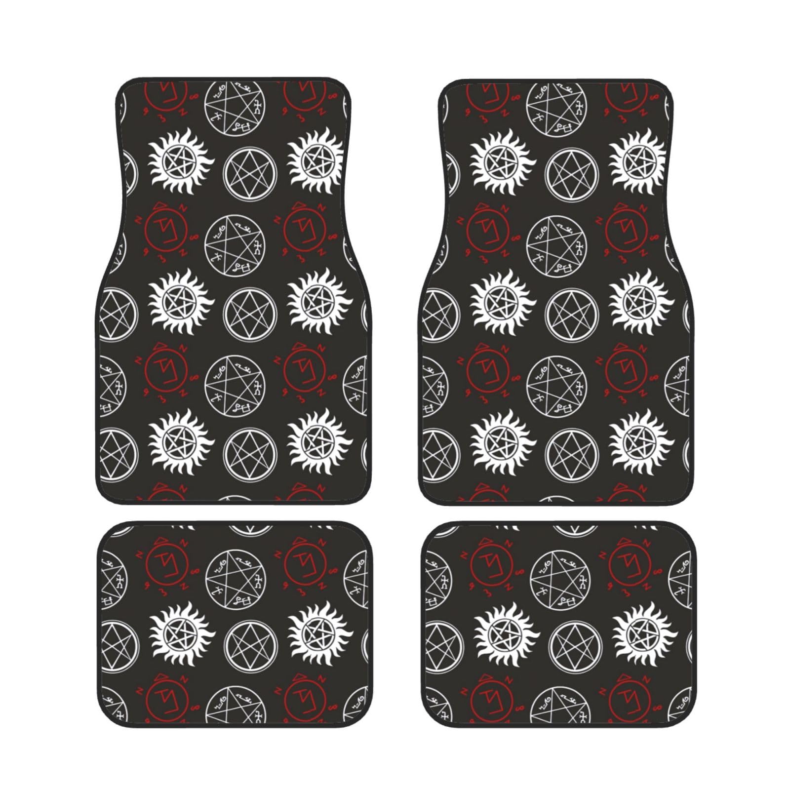 Supernatural Symbole Schwarz Druck Auto Fußmatten Universal Teppich Fußmatten für Autos Anti-Rutsch Vorne Hinten Auto Fußmatten Sets von 4 Stück Auto Zubehör Supernatural Symbole Schwarz Druck Auto Fußmatten Universal Teppich Fußmatten für Autos Anti-Rutsch Vorne Hinten Auto Fußmatten Sets von 4 Stück Auto Zubehör von VACSAX