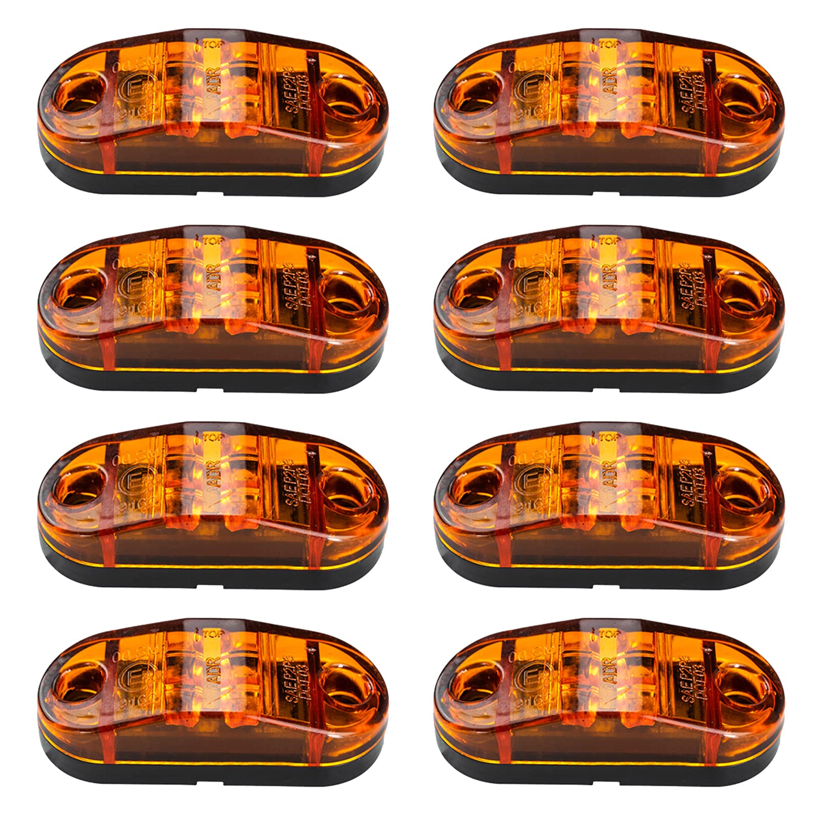 VADO VLTRA LED Seitenmarkierungsleuchten, Vordere hintere Blinker Blinker Position 12V für LKW Anhänger Van Wohnwagen LKW Auto Bus, Rot, 8 Stück (Gelb) von VADO VLTRA