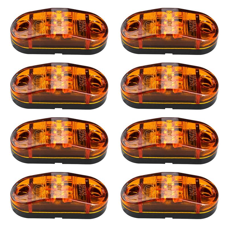 VADO VLTRA LED Seitenmarkierungsleuchten, Vordere hintere Blinker Blinker Position 12V für LKW Anhänger Van Wohnwagen LKW Auto Bus, Rot, 8 Stück (Gelb) von VADO VLTRA