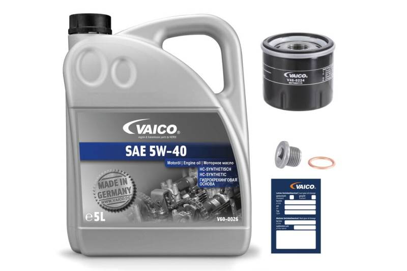 Motoröl 5W-40 5L Ölfilter Schraube passend für Renault Clio Twingo Nissan Dacia Logan von VAICO