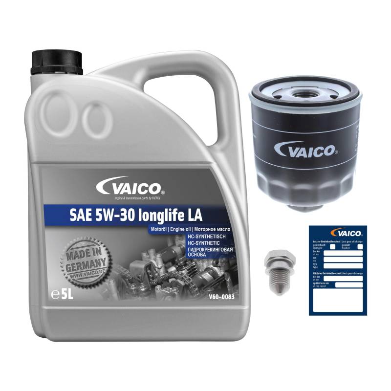 VAICO V60-3001 MOTORÖL 5W-30 LONGLIFE LOWASH 5L PASSEND FÜR-VW 50200 50501 + ÖLFILTER + SCHRAUBE EXPERT KIT+ von VAICO