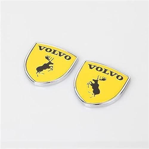 3D car Sticker Autoabzeichen Emblem, für Volvo XC60 S40 S60 S90 XC40 XC70 XC90 V40 V60 V90 S80 3D Metall Chrom Selbstklebende Logo Emblem Außendekoration Zubehör,A von VALBEL