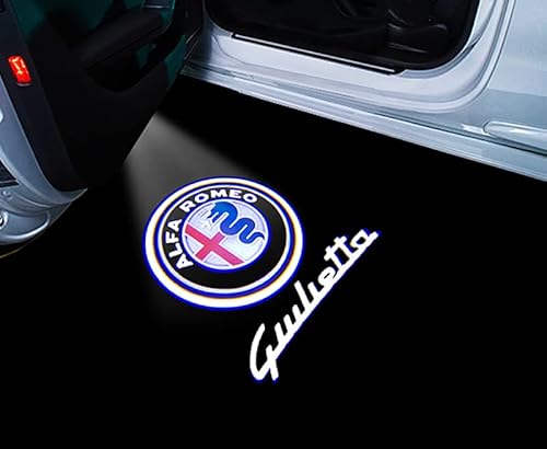 VALBEL Autotür Logo Projektor für Alfa Romeo Stelvio Giulia Giulietta, Unterbodenbeleuchtung Auto Willkommen LED Licht, WillkommensLicht HD Autotür Licht Logo Projektor,D 4PCS von VALBEL