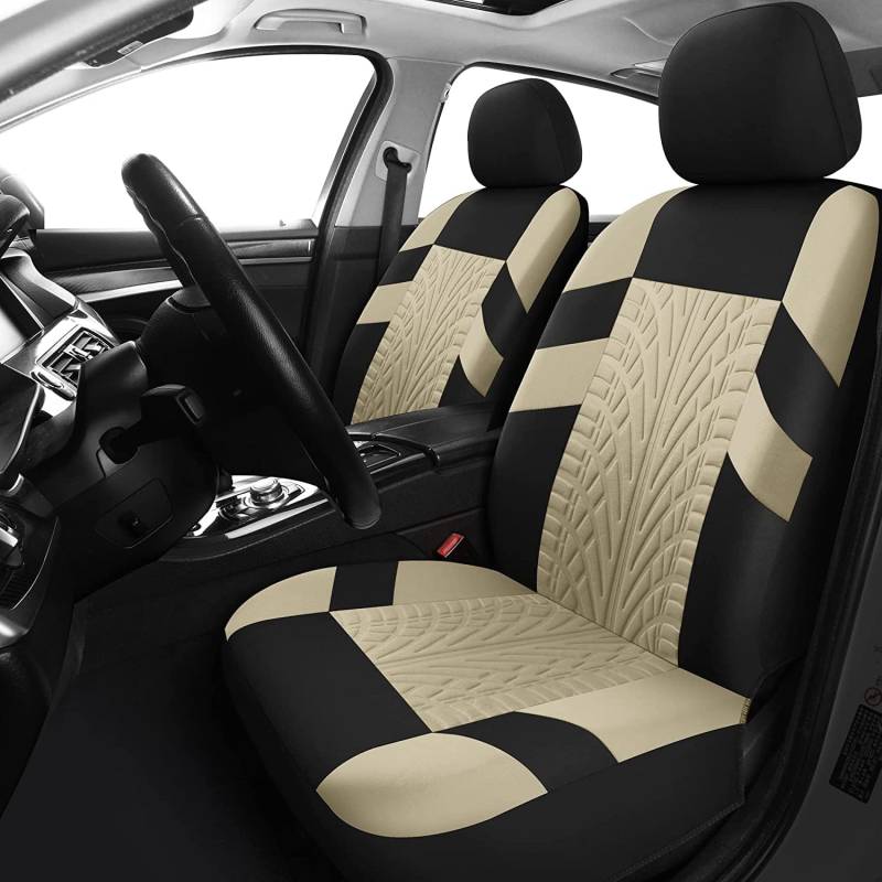 VALCLA Auto Sitzbezüge für Toyota Hilux Single Cab 8 Generation 2015-2021, Allwetter rutschfest Atmungsaktiv Autositz Schonbezug, Vorne und Hinten Schonbezüge Innenraum Zubehör,C Beige von VALCLA
