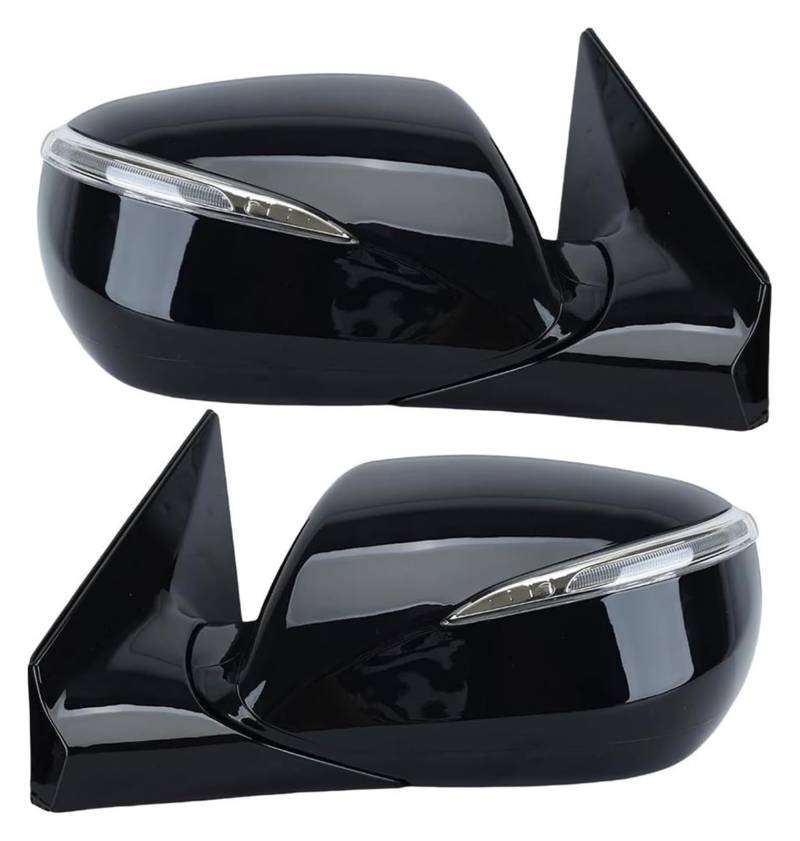 Außenspiegel Komplett Für Hyundai Für Santa Fe MK3 DM 2012-2015 6-Draht-Seitenrückspiegelbaugruppe Mit Beheiztem Schwarzen Türseitenspiegel(1 Pair) von VALCRIBY