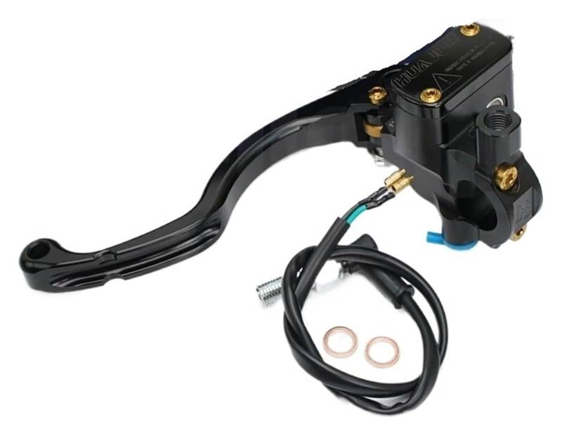 Motorrad Kupplung Bremshebel Für Aprilia Motorrad RCS Kolben 17mm Zylinder Bremse Hydraulische Kupplung Hebel Universal 22mm(Black Left) von VALCRIBY