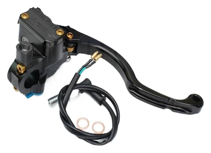 Motorrad Kupplung Bremshebel Für Aprilia Motorrad RCS Kolben 17mm Zylinder Bremse Hydraulische Kupplung Hebel Universal 22mm(Black Right) von VALCRIBY