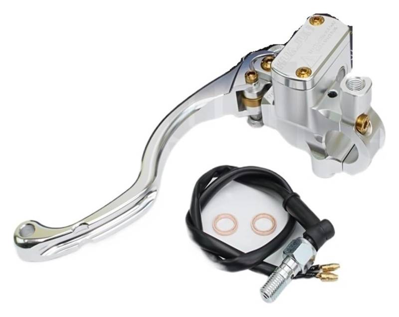 Motorrad Kupplung Bremshebel Für Aprilia Motorrad RCS Kolben 17mm Zylinder Bremse Hydraulische Kupplung Hebel Universal 22mm(Silver Left) von VALCRIBY