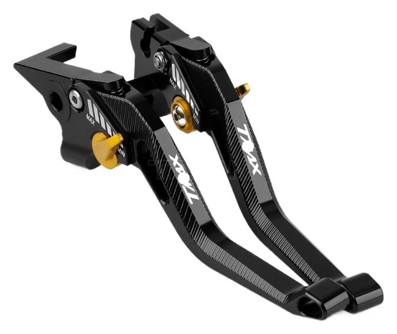 Motorrad Kupplung Bremshebel Für Ya&maha Tech TMAX 530 TMAX 560 530 2021 2020 Roller Zubehör Motorrad Einstellbarer Brems Kupplungshebelgriff(Black Go-ld) von VALCRIBY