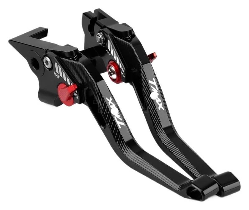 Motorrad Kupplung Bremshebel Für Ya&maha Tech TMAX 530 TMAX 560 530 2021 2020 Roller Zubehör Motorrad Einstellbarer Brems Kupplungshebelgriff(Black Red) von VALCRIBY