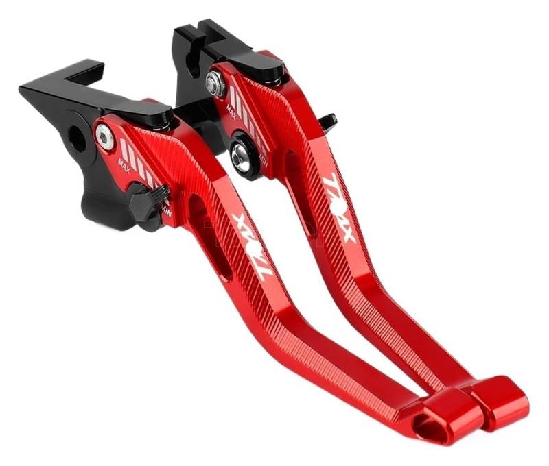 Motorrad Kupplung Bremshebel Für Ya&maha Tech TMAX 530 TMAX 560 530 2021 2020 Roller Zubehör Motorrad Einstellbarer Brems Kupplungshebelgriff(Red Black) von VALCRIBY