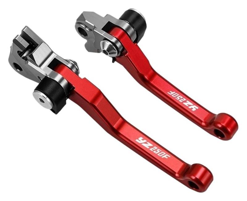 Motorrad Kupplung Bremshebel Für Ya&maha YZ250F 2009 2010-2022 Motorrad Kupplungs Bremshebel Faltbarer Pivot Dirt Bike(A Pair Red) von VALCRIBY