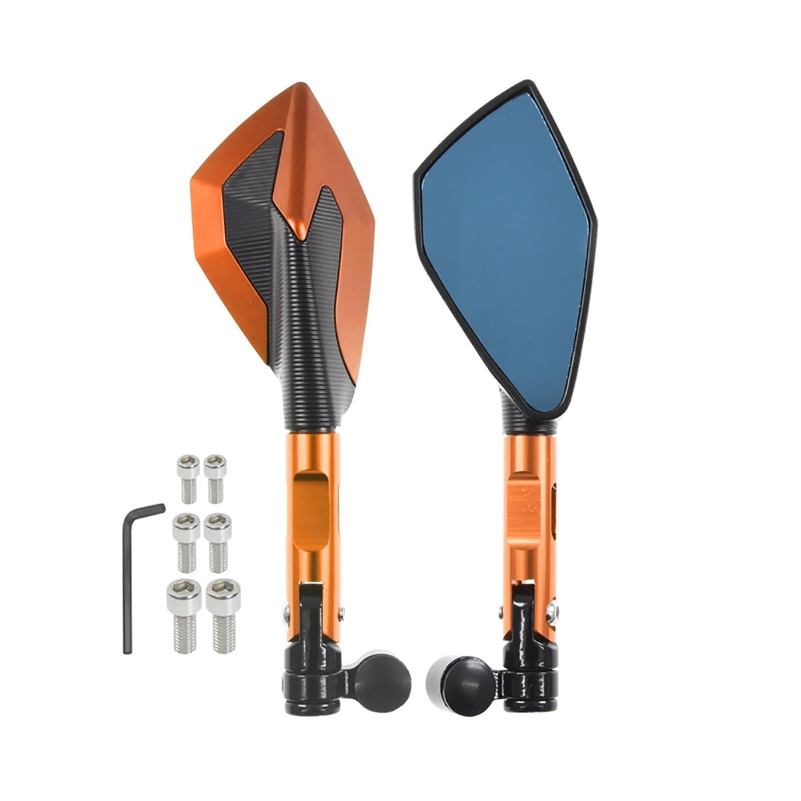 Motorrad Spiegel Mirrors Für Apulia SHIVER 900 750 SX50 Für DORSODURO 750 1200 Motorrad CNC 8mm 10mm Spiegel Rearview Außenspiegel(Orange) von VALCRIBY