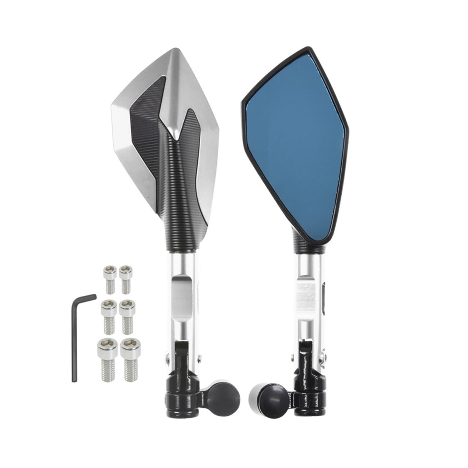 Motorrad Spiegel Mirrors Für Apulia SHIVER 900 750 SX50 Für DORSODURO 750 1200 Motorrad CNC 8mm 10mm Spiegel Rearview Außenspiegel(Silber) von VALCRIBY