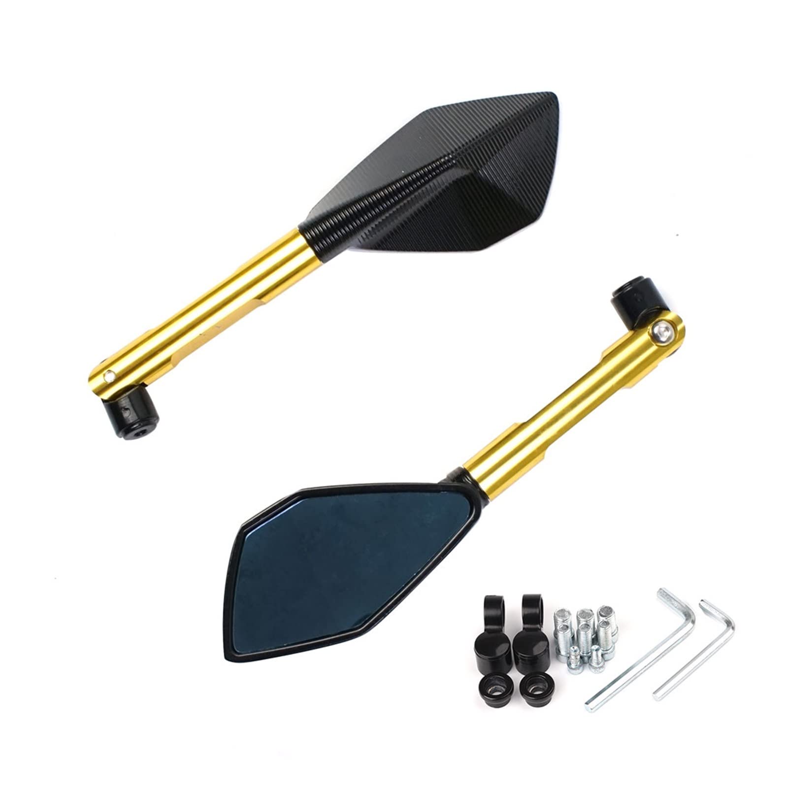 Motorrad Spiegel Mirrors Für R1 R6 FZ6 MT01 MT03 MT07 Motorrad CNC ALUMINIUM Rearview Außenspiegel(Gold) von VALCRIBY