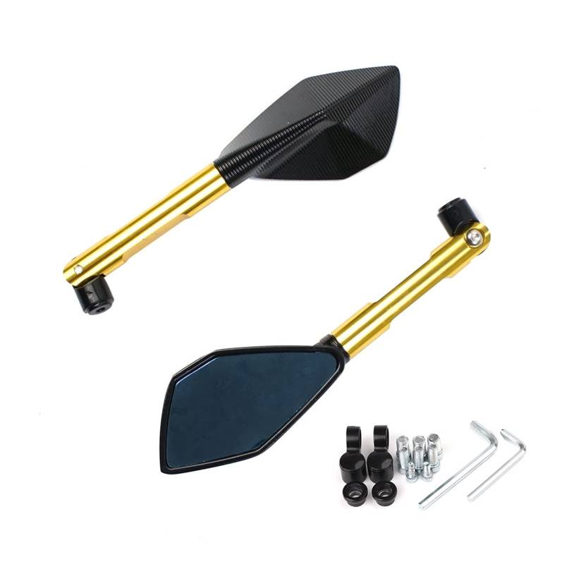 Motorrad Spiegel Mirrors Für R1 R6 FZ6 MT01 MT03 MT07 Motorrad CNC ALUMINIUM Rearview Außenspiegel(Gold) von VALCRIBY