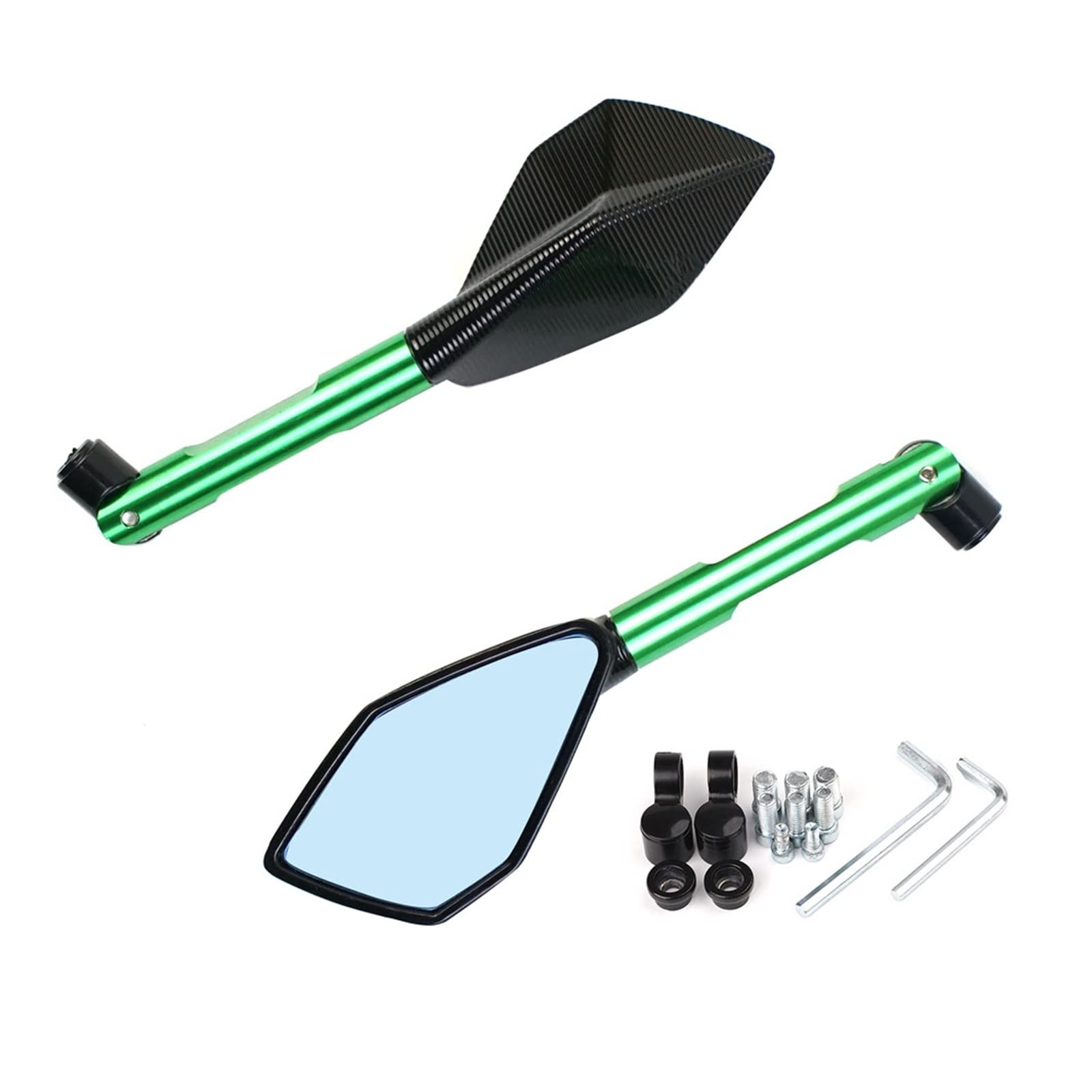 Motorrad Spiegel Mirrors Für R1 R6 FZ6 MT01 MT03 MT07 Motorrad CNC ALUMINIUM Rearview Außenspiegel(Grün) von VALCRIBY