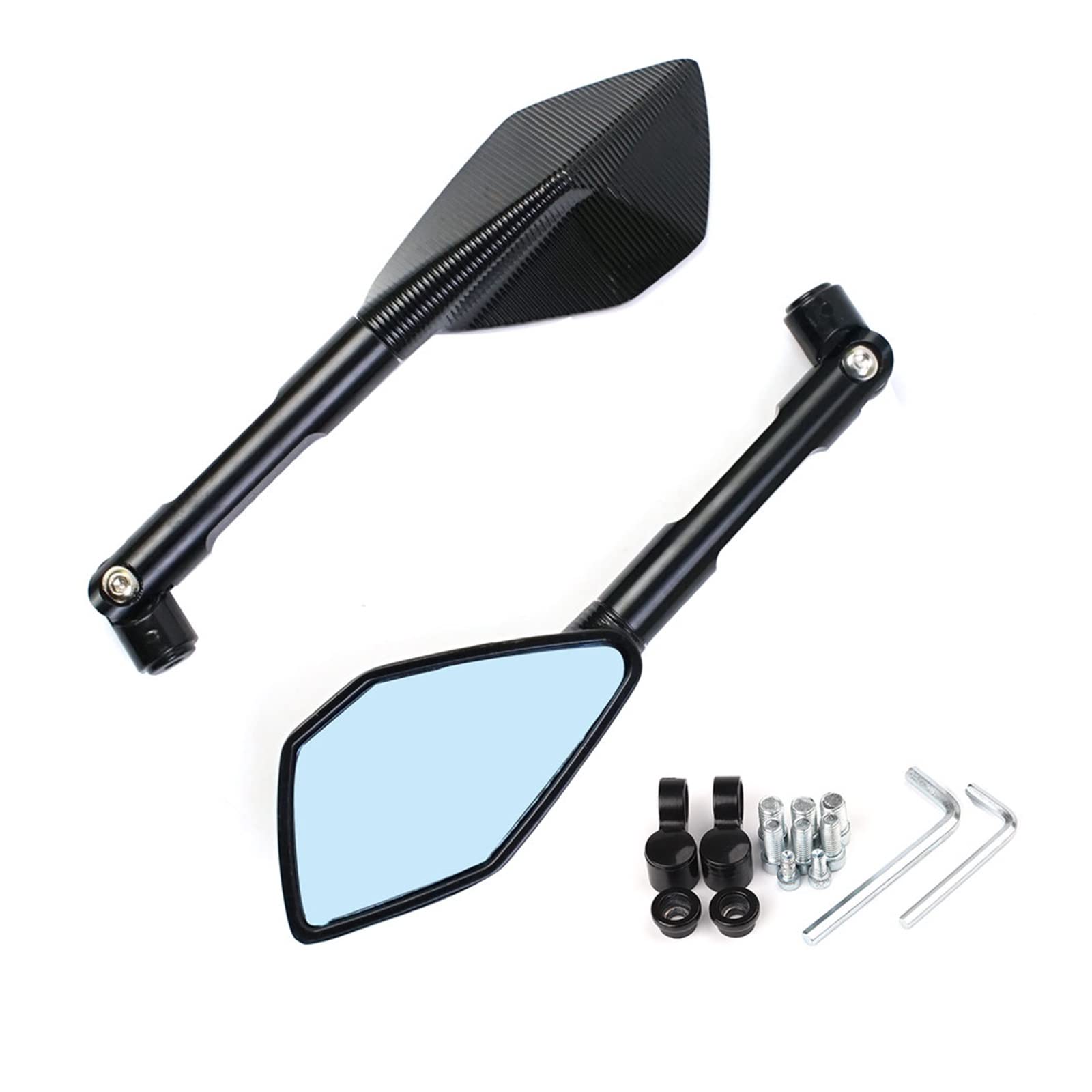 Motorrad Spiegel Mirrors Für R1 R6 FZ6 MT01 MT03 MT07 Motorrad CNC ALUMINIUM Rearview Außenspiegel(Schwarz) von VALCRIBY