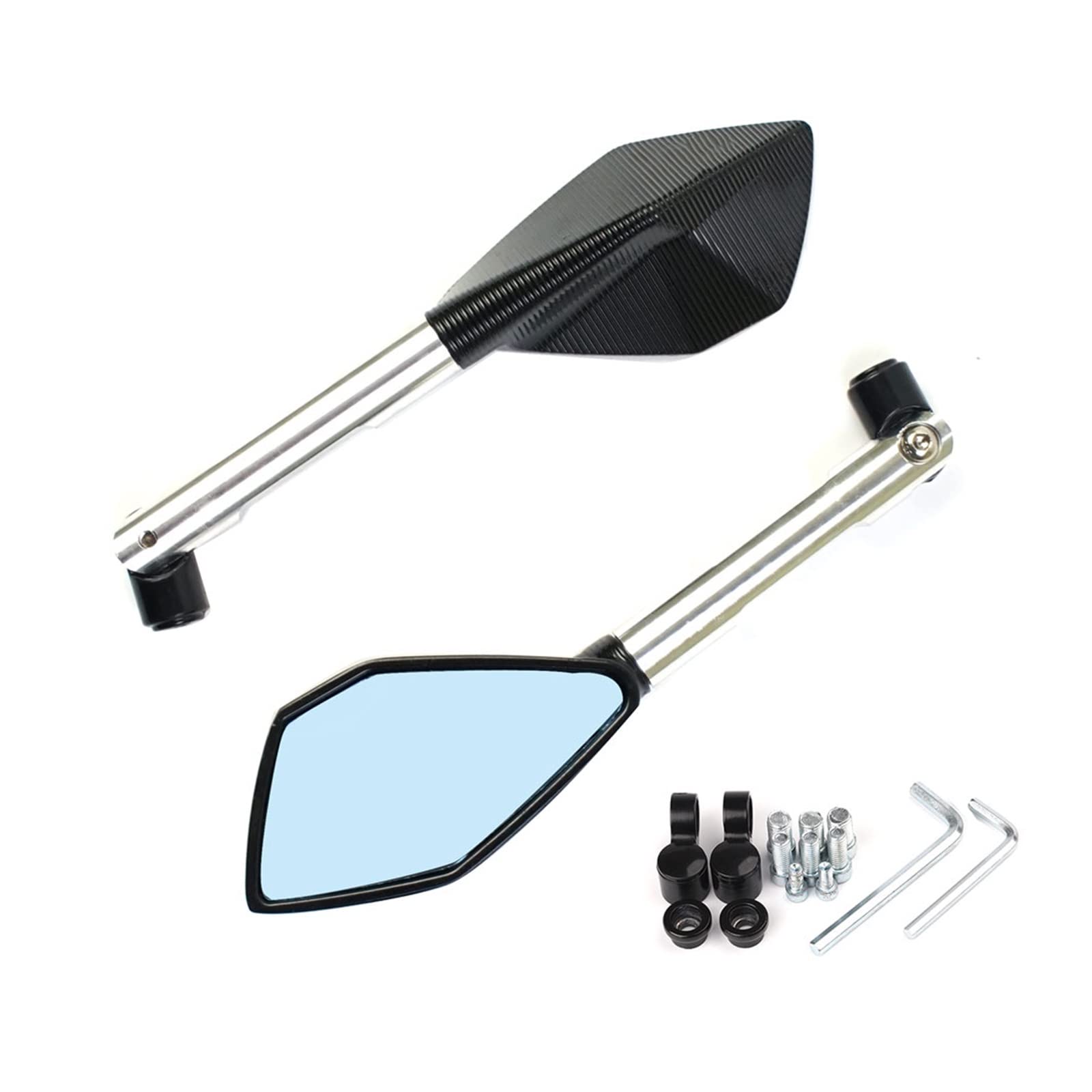 Motorrad Spiegel Mirrors Für R1 R6 FZ6 MT01 MT03 MT07 Motorrad CNC ALUMINIUM Rearview Außenspiegel(Silber) von VALCRIBY