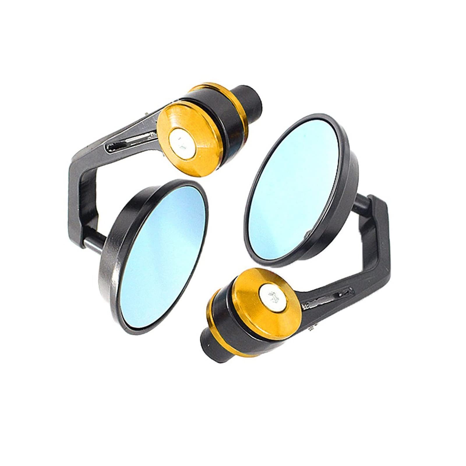 Motorrad Spiegel Mirrors Für Vespa Für GT GTS Für GTV 60 125 200 250 300 300ie Motorrad Spiegel Aluminium Griff Bar End Rearview Außenspiegel Zubehör(Gold) von VALCRIBY